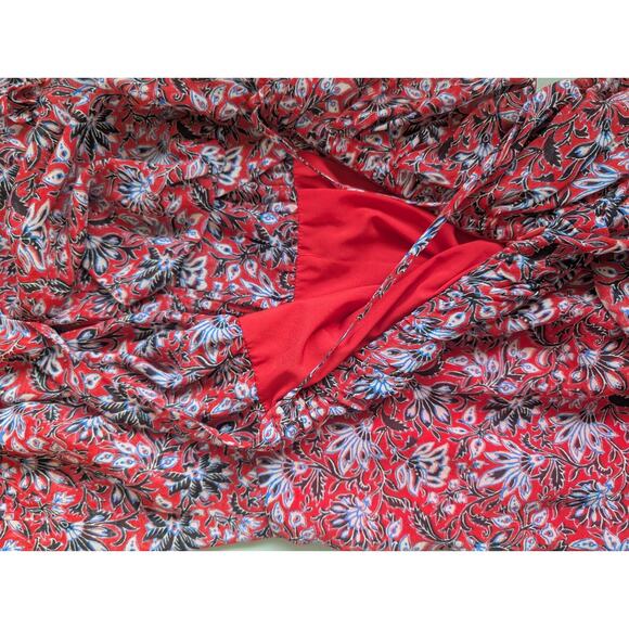 Veronica Beard Floral Samara Silk Maxi Dress Size 2 Red #1C504 - Picture 10 of 12